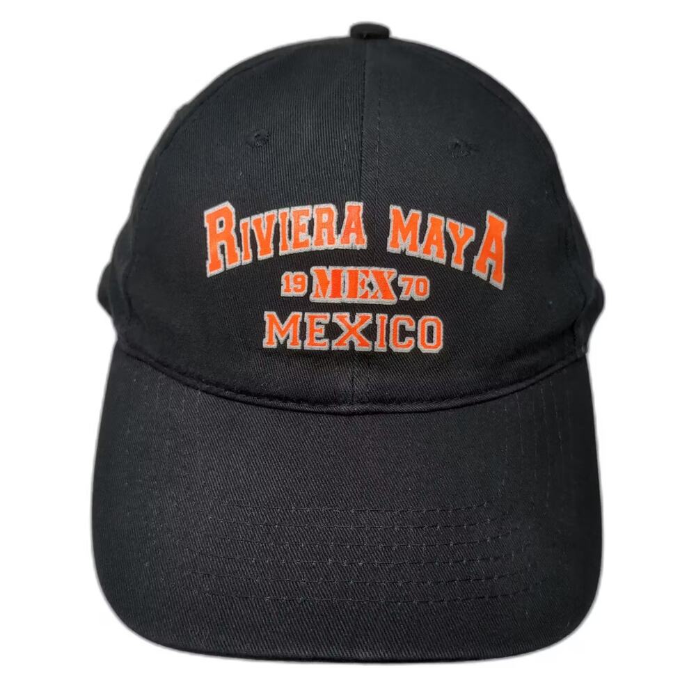 DKPS Riviera Maya Mexico Embroidered Black Baseball Cap One Size Hat Strapback